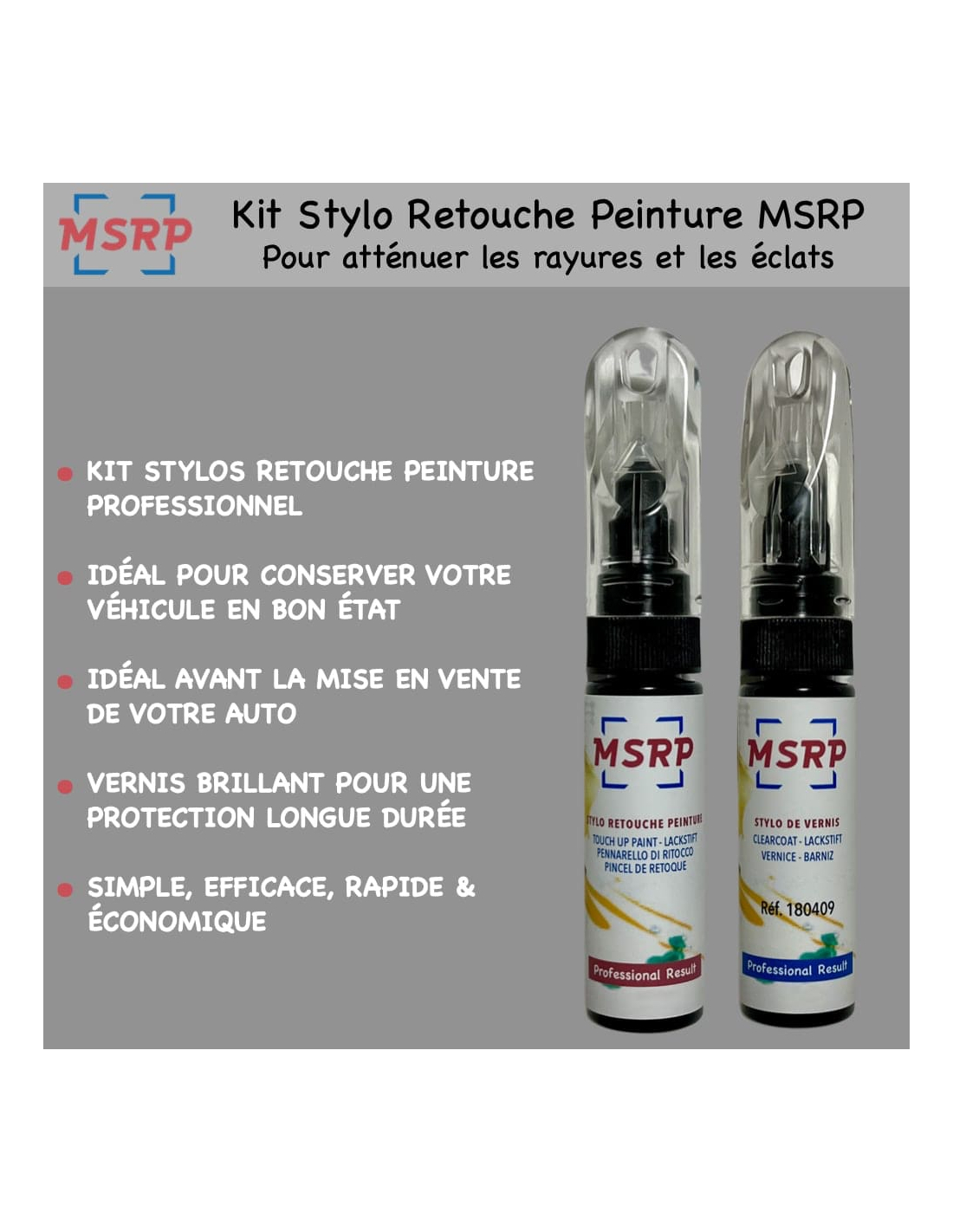 Stylo retouche peinture voiture Citroën 20ml EYL - Livraison offerte