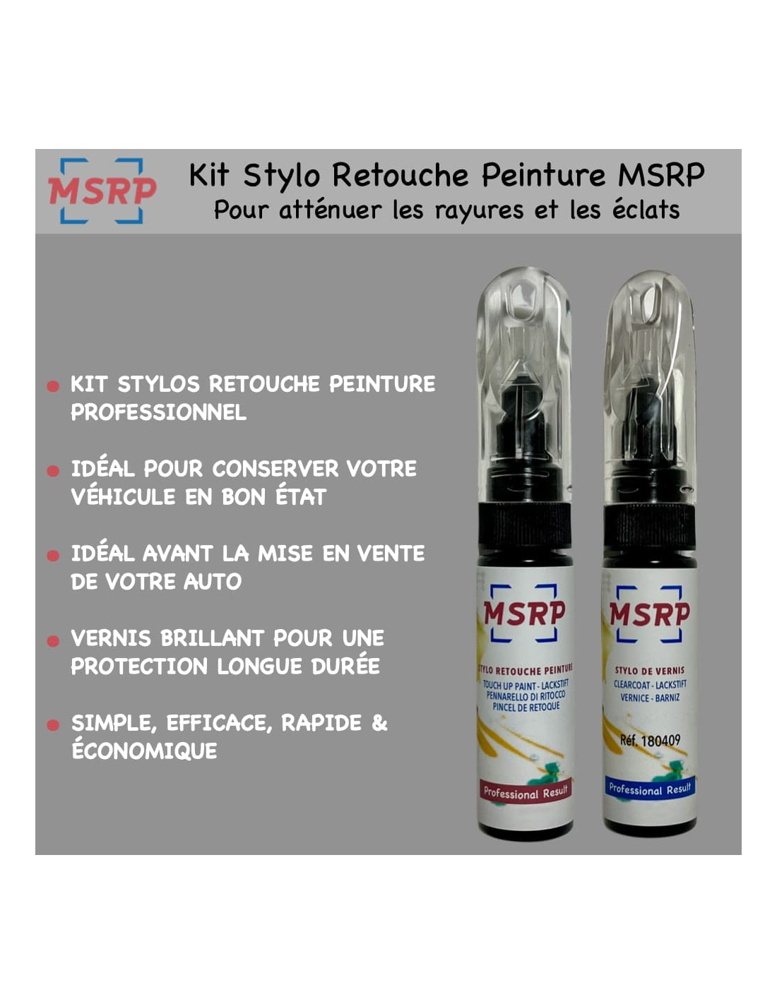 Kit Stylo Retouche Peinture Carrosserie Peugeot KWE BLANC NACRE